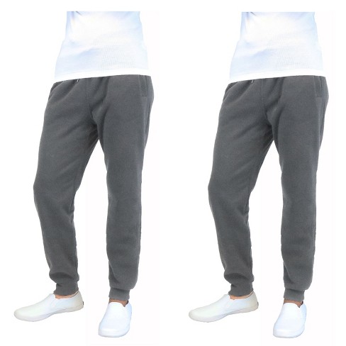 Galaxy By Harvic Men s Slim Fit Fleece Jogger Sweatpants 2 Pack Charcoal charcoal S Target