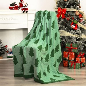 Lomsoe Christmas Throw Blanket Xmas Tree Flannel Blanket Soft Cozy Blankets for Winter Holiday Home Bed Sofa Couch Chair Camping - 1 of 4