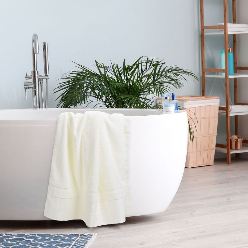 PiccoCasa Soft 100% Combed Cotton 600 GSM Highly Absorbent for Bathroom Shower Bath Towel Set, 2 of 5