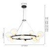 Rennnsan Quinlith 32"W 14-Light Wagon Wheel Glass Classic Dimmable Chandelier in Black - 3 of 4