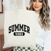 City Creek Prints Varsity Summer Vibes Canvas Tote Bag - 15x16 - Natural - 2 of 2