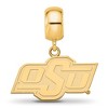 Black Bow Jewelry 14k Yellow Gold Plated Sterling Silver Oklahoma State Cowboys NCAA Bead Charm - 2 of 3