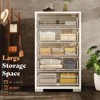 AMERLIFE 50.2" H 5 Drawer Dresser, Glossy Surface Chest of Drawers, Large Storage Organizer - 3 of 4
