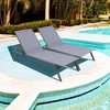 Tangkula 2PCS Patio 6-Position Adjustable Lounge Chair Outdoor Reclining Chair Poolside - 2 of 4