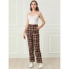 INSPIRE CHIC Women's Plaid Elastic Waist Casual Work Office Long Pants - 3 of 4