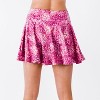 Calypsa Women's Plus Size High Waisted Chlorine Resistant Flowy Swim Skirt With Attached Shorts - 3 of 4