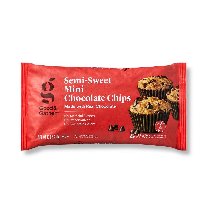 Semi Sweet Mini Chocolate Morsels - 12oz - Good &#38; Gather&#8482;, 1 of 4