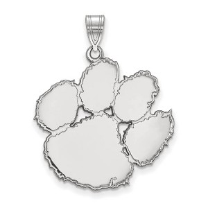 Black Bow Jewelry 14k White Gold Clemson Tigers NCAA Extra Large Pendant - 1 of 3