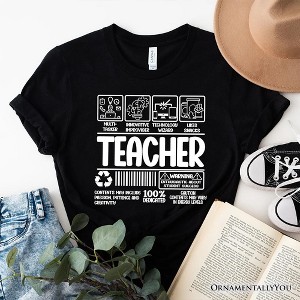 Teacher Label T-Shirt, Funny Barcode Tee for Dedicated Educators| OrnamentallyYou - 1 of 4