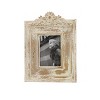 14"x11" Wooden Scroll Handmade Intricate Carved 1 Slot Photo Frame White - Olivia & May - 4 of 4