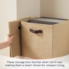 Ornavo Home 6 Pack Jute Fabric Storage Cube Bin with Faux Leather Handles - 4 of 4