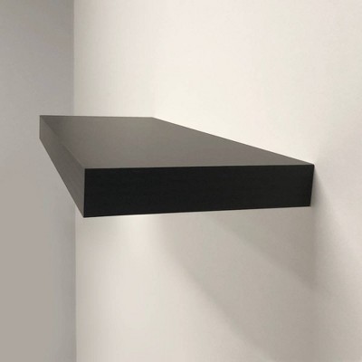 Espresso 23.6" Contemporary Floating Wall Shelf with Hidden Brackets
