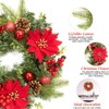 16 in Christmas Wreath with Flowers, Berries & Pine Cones for Fireplace Wall Window Table Centerpiece Decoration, Gold - 2 of 4