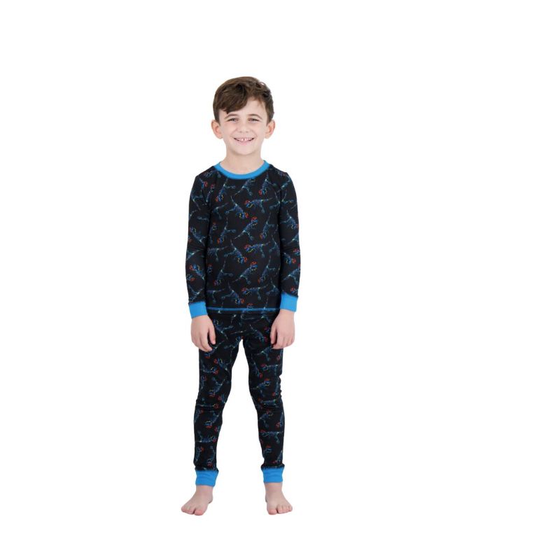 Sleep On It Boys 2-Piece Super Soft Jersey Long Sleeve Snug-Fit Pajama Set, 2 of 7