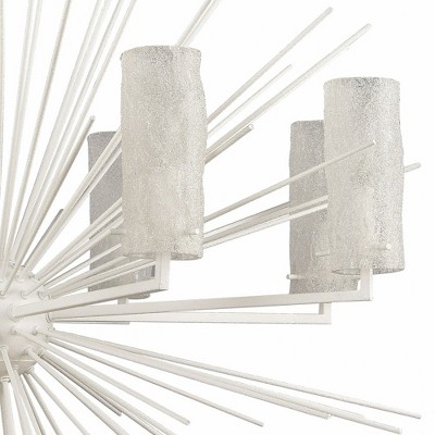 Coastal Elegance White Coral Sputnik 8-Light Chandelier with Scavo Glass