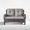 Gymojoy Outdoor PE Wicker Sofa Loveseat Sofa with Soft Cushion - 3 of 4