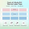 FLEXYVA Genuine P21 Label Maker Tape, 14x40mm (0.55"x1.57"),Multipurpose of P21, 180 Tapes/Roll, 3-Roll, Light Blue/Sky Blue/Pink - 2 of 4