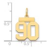 Black Bow Jewelry 14k Yellow Gold, Athletic Collection, Small Polished Number 90 Pendant - 2 of 3