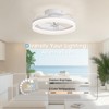 Siljoy 20-inch Ceiling Fans with Lights, 360° Rotating Ceiling Fan Light and Remote, 6 Wind Speeds Modern Ceiling Fan for Bedroom, Dining Room(White) - 3 of 4