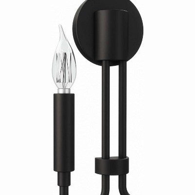 Black Dual Arm Direct Wired Wall Sconce
