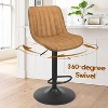 SEVOBAL Dining Chairs Bar Stools Set of 2, Swivel Adjustable Bar Stools, Industrial Bar Height Stools with Back Support, Brown, 17.3"*17.3"*34" - 3 of 4