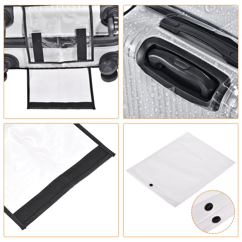 Unique Bargains PVC Waterproof Universal Suitcase Luggage Dust Cover with Fastener Transparent 1 Pc, 2 of 5