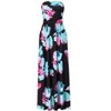 Women Strapless Floral Print Bohemian Boho Maxi Dress Casual Off Shoulder Beach Party Dress with Pockets - 4 of 4