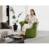 Lyngins Round Swivel Accent Chairs with Armrest and Metal Legs,Upholstered Swivel Barrel Chairs,Polyester Sofa Chairs for Bedroom,Living Room - 2 of 4