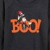Women's - Dr. Seuss - Cat in the Hat Boo Cat Lightweight French Terry Wide Neck Long Sleeve Graphic Shirt - 2 of 4
