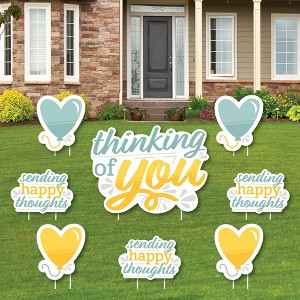 Big Dot of Happiness Thinking of You - Yard Sign and Outdoor Lawn Decorations - Just Because Yard Signs - Set of 8 - 1 of 4