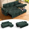 Dyonery sofa, with a pull-out bed, 5-seat sofa, adjustable backrest, storage space, small table and cup holder, tool-free assembly - 3 of 4