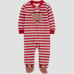 Carter's Just One You® Baby Striped Reindeer Sleep N' Play - Red - 1 of 4