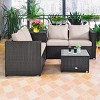 Tangkula 4 PCS Patio Rattan Furniture Set Wicker Conversation Set w/Storage Box - 3 of 4