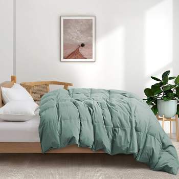 Puredown Organic Cotton Down Feather Comforter Duvet Insert, Green