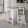 3-Piece Dining Set with 2 Stools for Dining Room and Kitchen - 4 of 4
