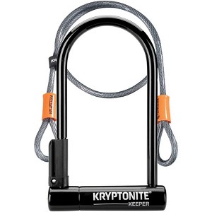 Kryptonite Keeper U-Lock 4 x 8" Keyed Black Includes 4' Cable and Bracket - 1 of 4