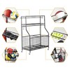 LUGO Garage Sports Equipment Organizer with Wheels: Steel Utility Storage Cart, 3 Shelves, Powder-Coated, Black - 3 of 4