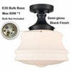 Claxy Black Ceiling Light Milk Glass Schoolhouse Light Fixture - 3 of 4