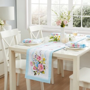 Rose Cottage Engineered Table Runner - Multicolor - 13x70 - Elrene Home Fashions - 1 of 4