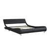 Queen Bed Frame Curve Design Faux Leather Upholstered Platform Bed Easy Assembly Bed Frame With LED Lighting Remote Control Platform Bed - 3 of 4