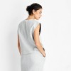 Women's Fleece Muscle Tank Top - Future Collective Heather Gray - 2 of 3