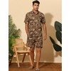 INSPIRE CHIC Men's Short Sleeves Hawaiian Animal Printed Outfit Set 2 Pieces - 2 of 4