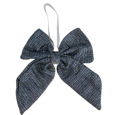Cool Blue Double Loop 4" Christmas Bow Decoration
