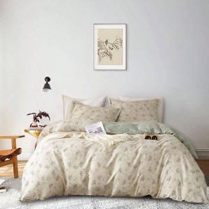 Boho Floral Duvet Cover King, Soft Cotton, Vintage Garden Design, 1 King with 2 Pillowcases - 1 of 4