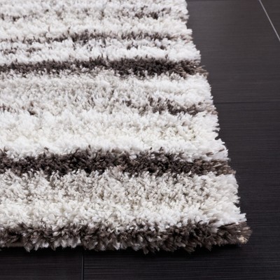 Soft Gray Synthetic 7' Square Shag Area Rug