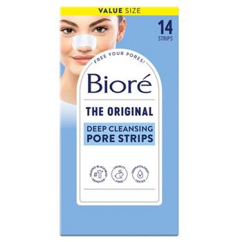 Biore Deep Cleansing Pore Strips, Blackhead Remover, Nose Strips For Deep Pore Cleansing, Oil-Free - 14ct