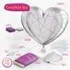 Dan&Darci 3D String Art Kit – Super-Size Heart Lantern with 20 Multicolored LED Bulbs, Grippy-Goo Glue, Multicolor Craft String – 18"x18" - 2 of 4