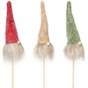 Northlight Gnome with Fuzzy Hat Christmas Picks - 13.25" - Set of 3 - 4 of 4