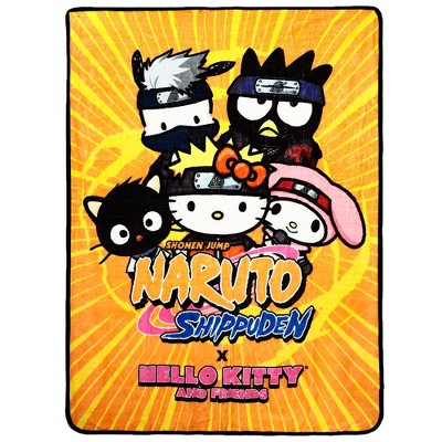Naruto x Sanrio Kawaii Character Mashup Fleece Throw