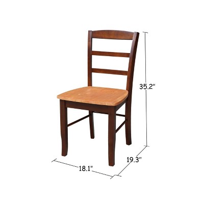 Elegant Black Wood Ladderback Side Chair Set of 2